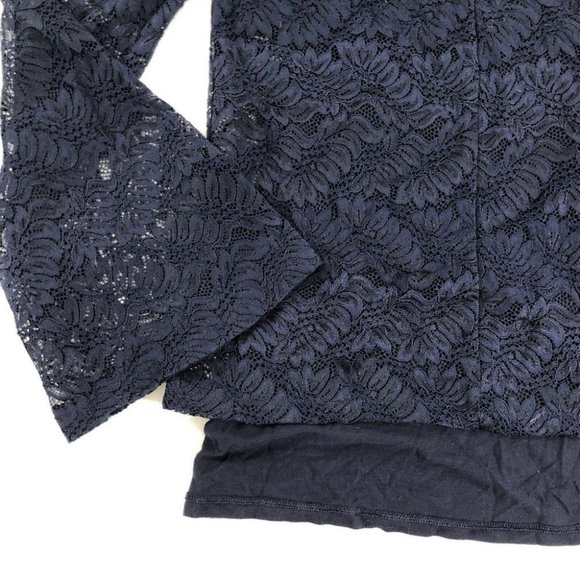 Banana Republic Blouse Women's XS Blue Lacey Regular Fit Size Extra Small XS - Picture 11 of 12